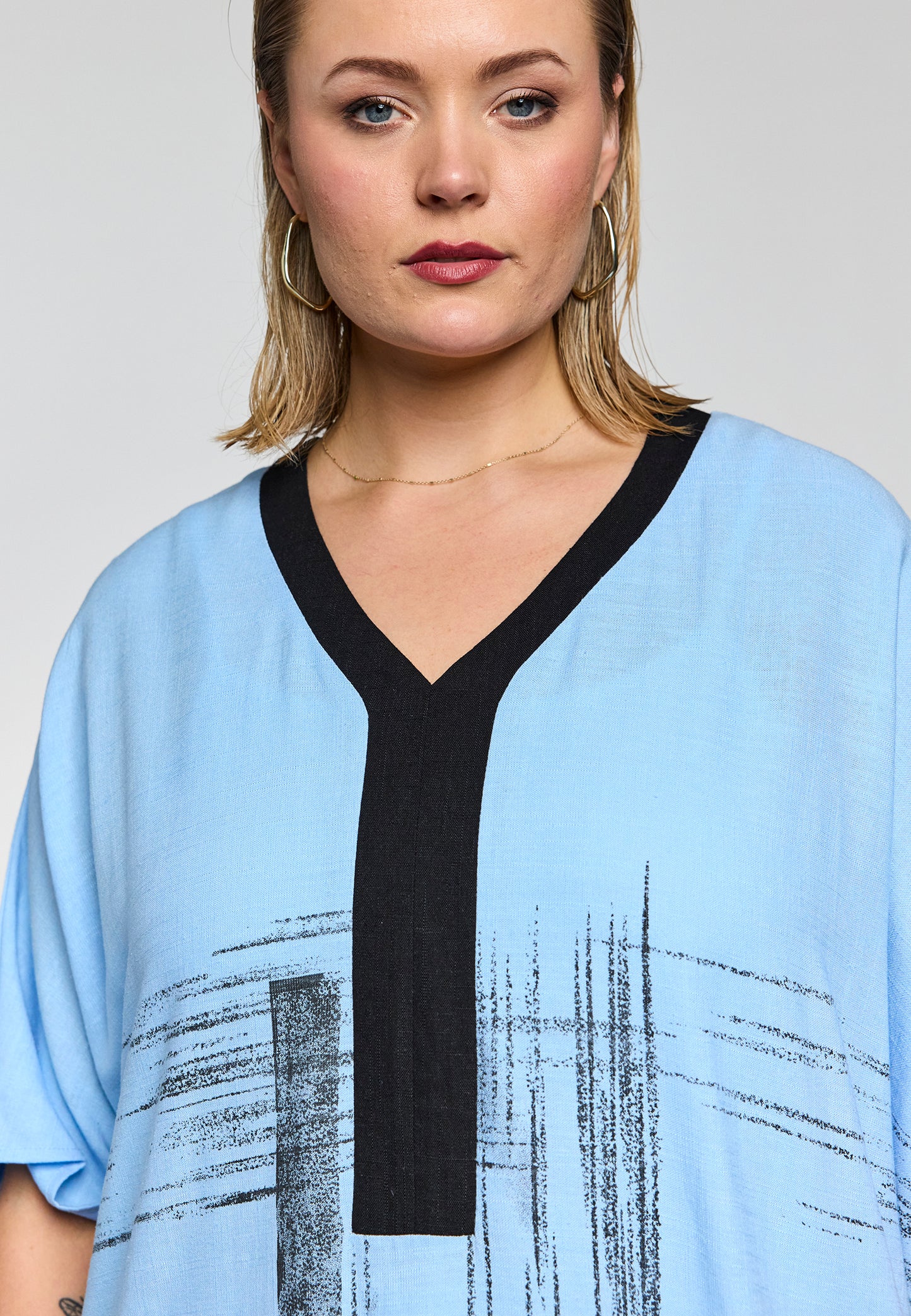 Gozzip Black kjole oversize gfern blå