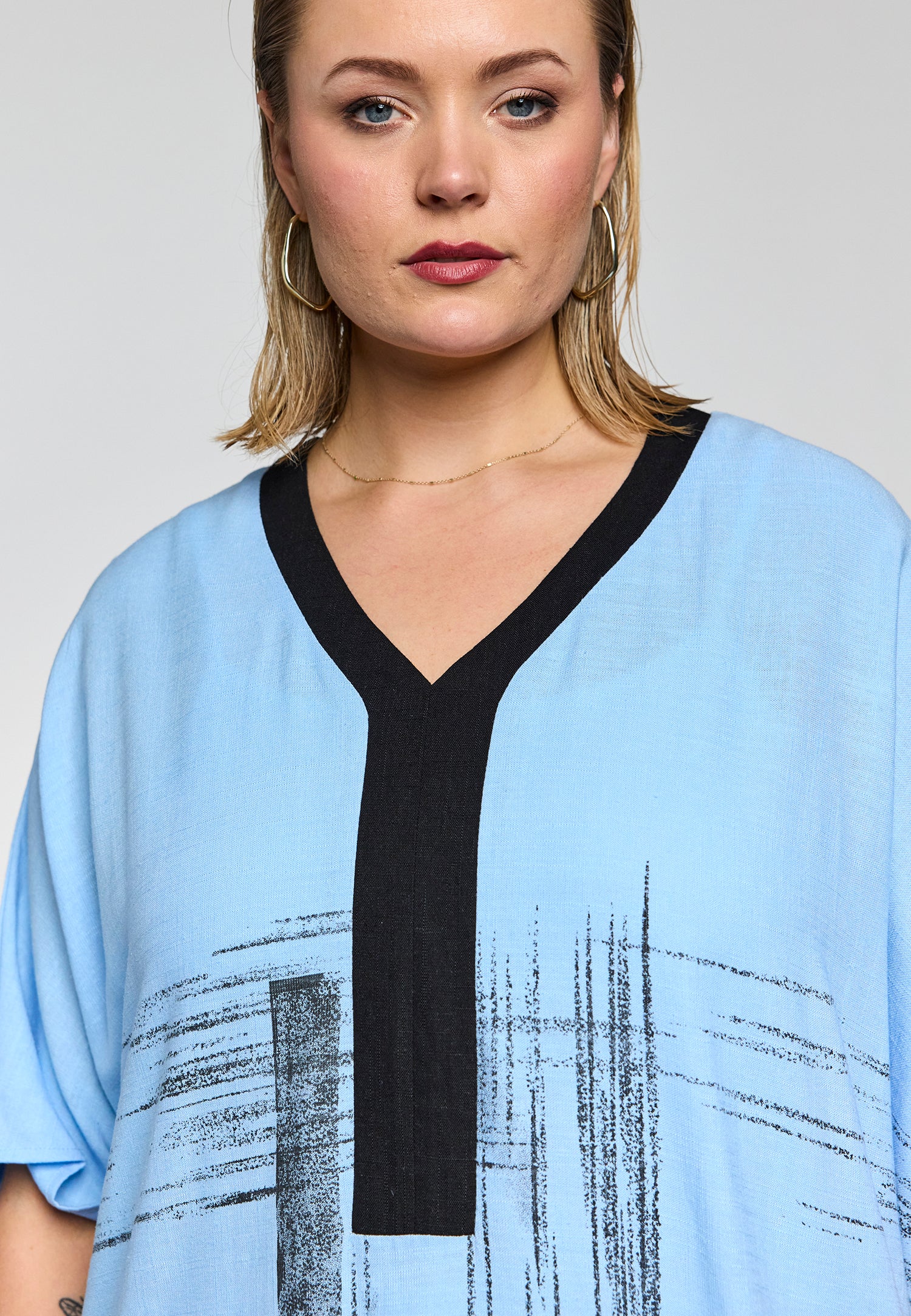 Gozzip Black kjole oversize gfern blå