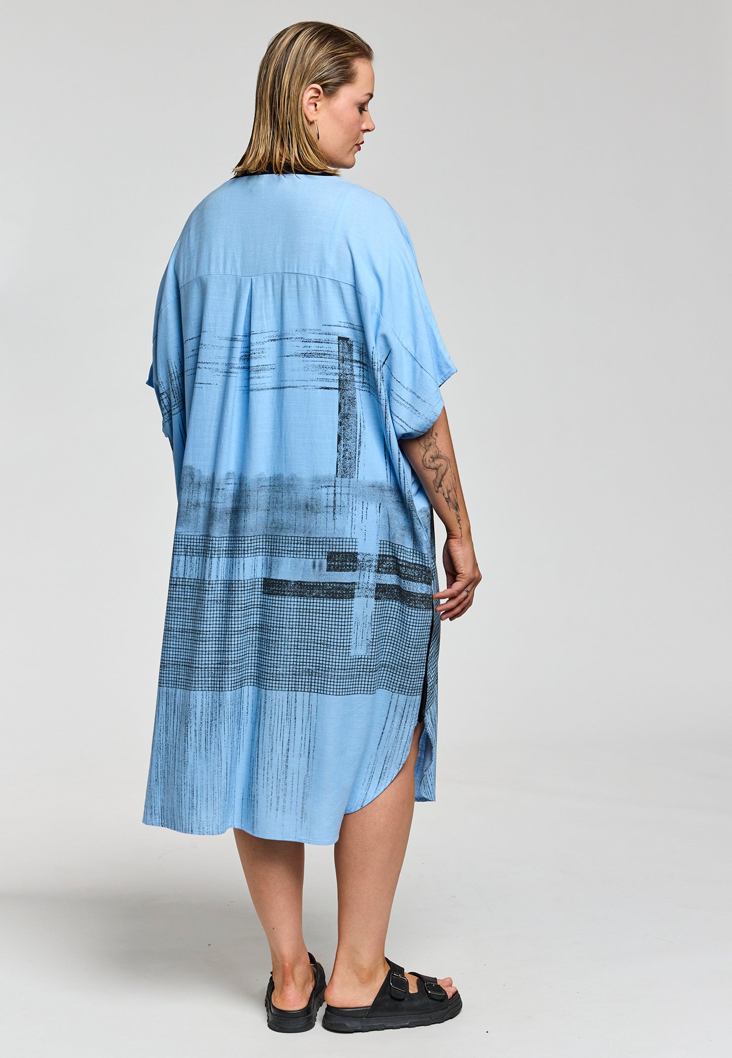 Gozzip Black kjole oversize gfern blå
