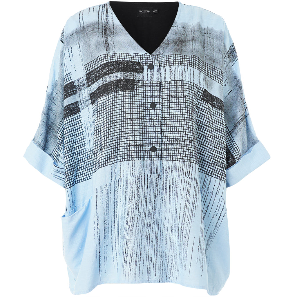 Gozzip Black oversize bluse Gelissa blå