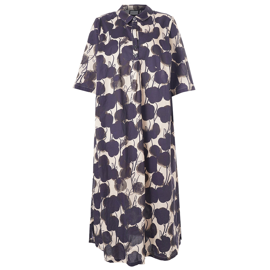 Gozzip GBenna Dress - Sand with black flowers