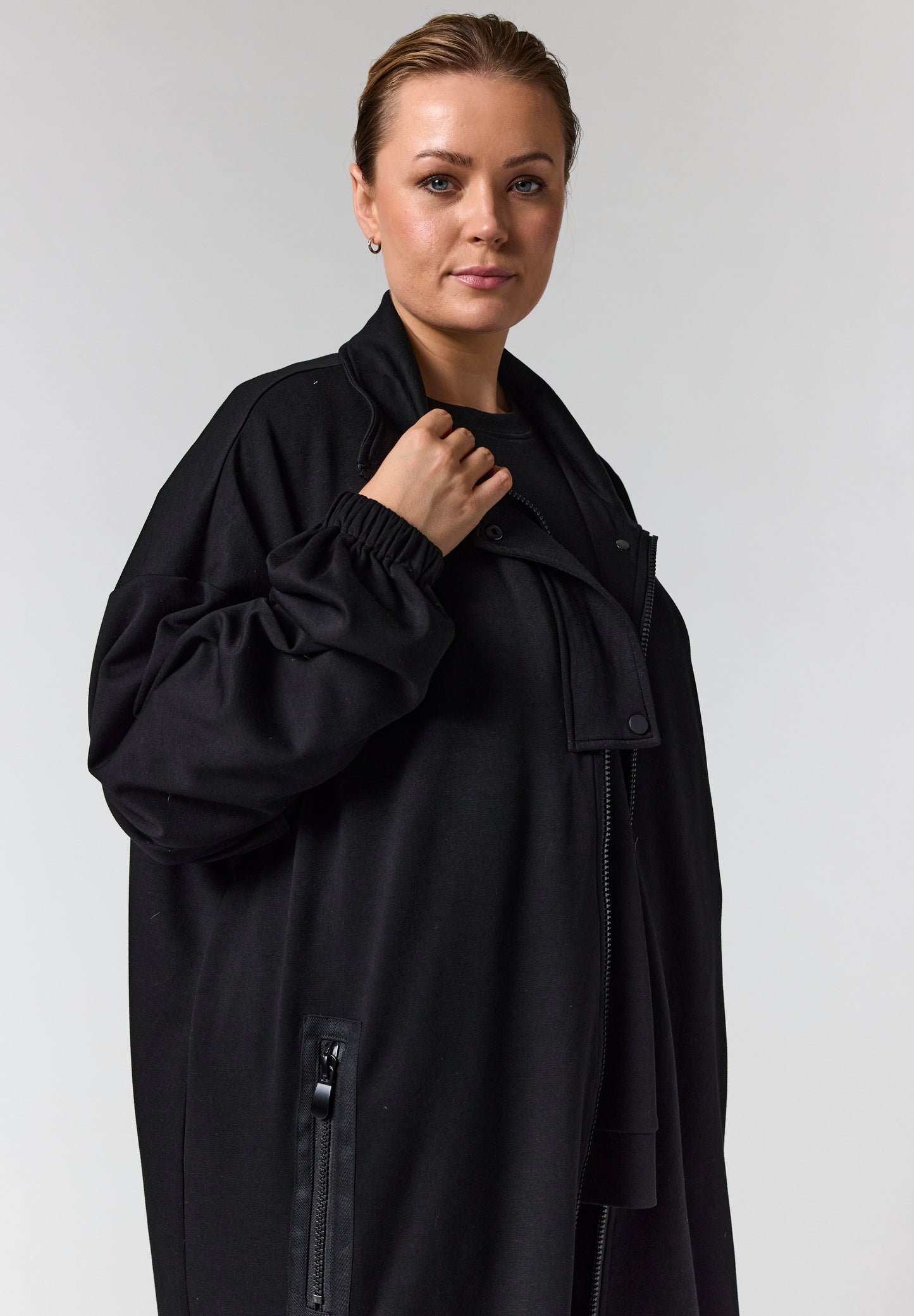 Gozzip GEstrid Cardigan with zipper - Black