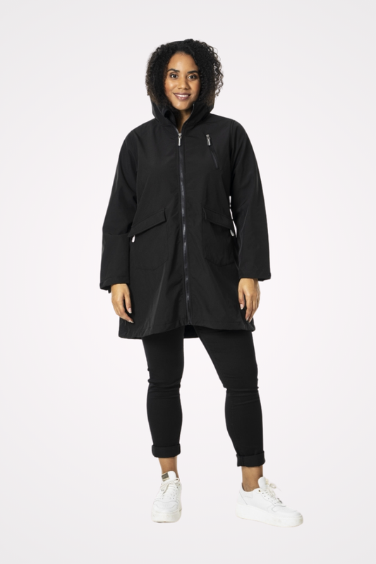 Sort softshell jakke plussize