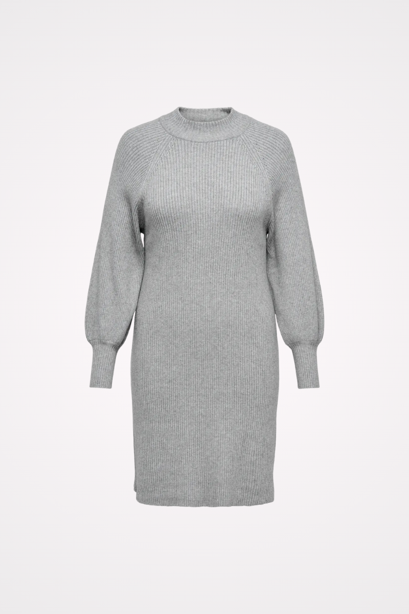 Only Carmakoma kjole carsilja high neck dress grå