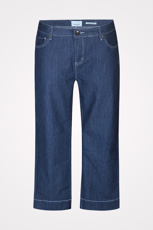 Zhenzi bukser stribede wide leg loose fit Rupi 04 blå