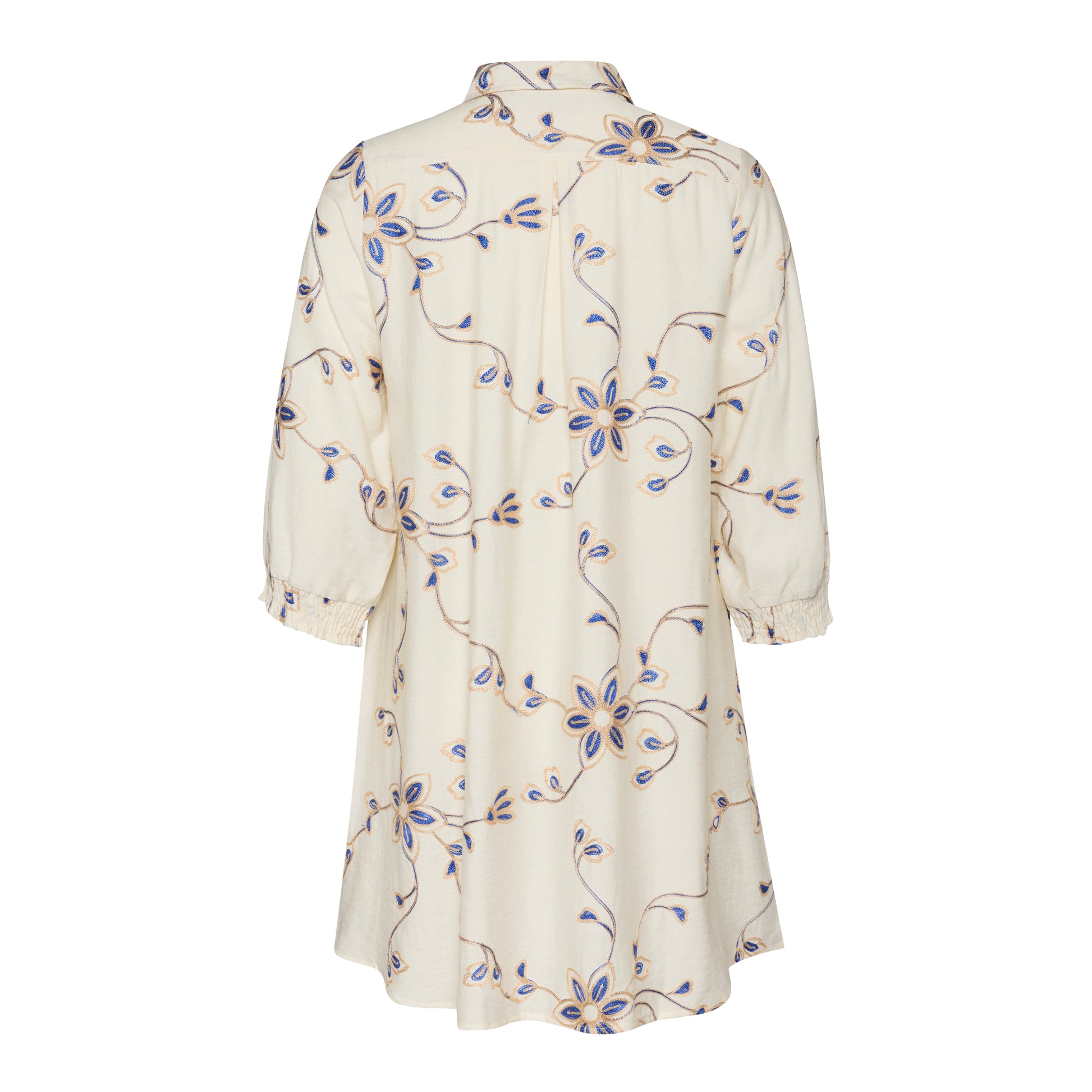 Studio SEmilie Shirt - Sand with blue embroidery