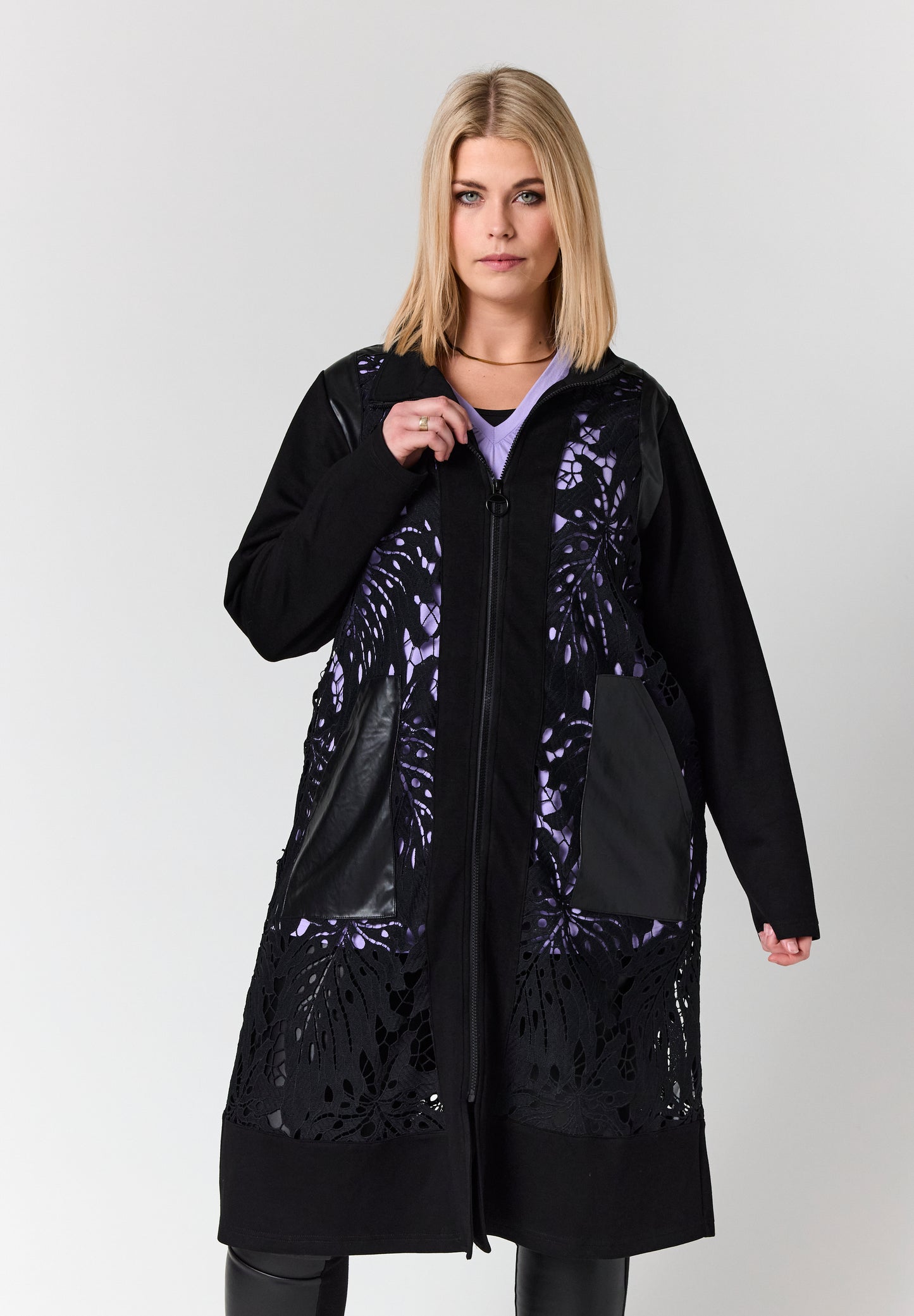 Studio jakke cardigan SAmaris med blonde sort