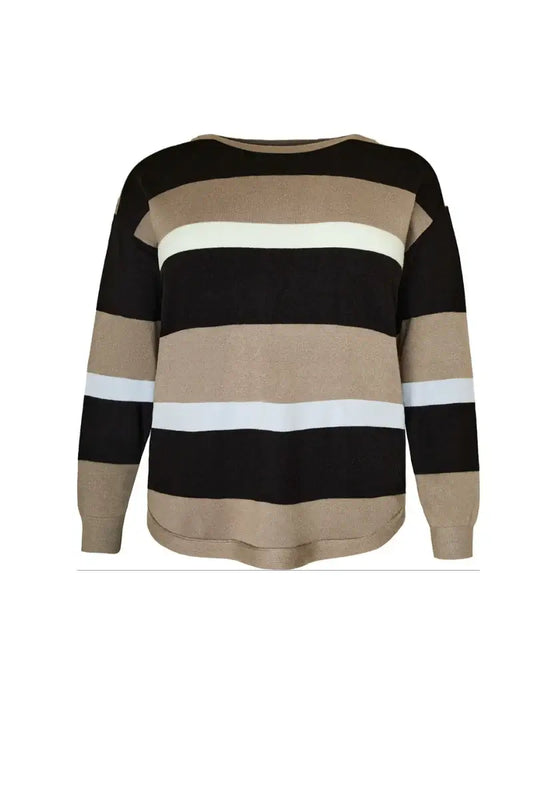 Cassiopeia strik bluse Luline sAND/SORT