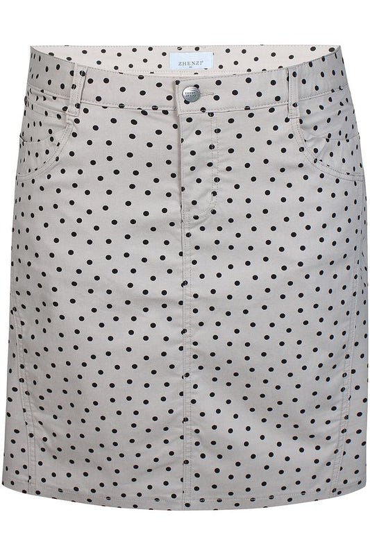 Zhenzi nederdel bengalin med shorts indsyet Boyer prikker beige/sort
