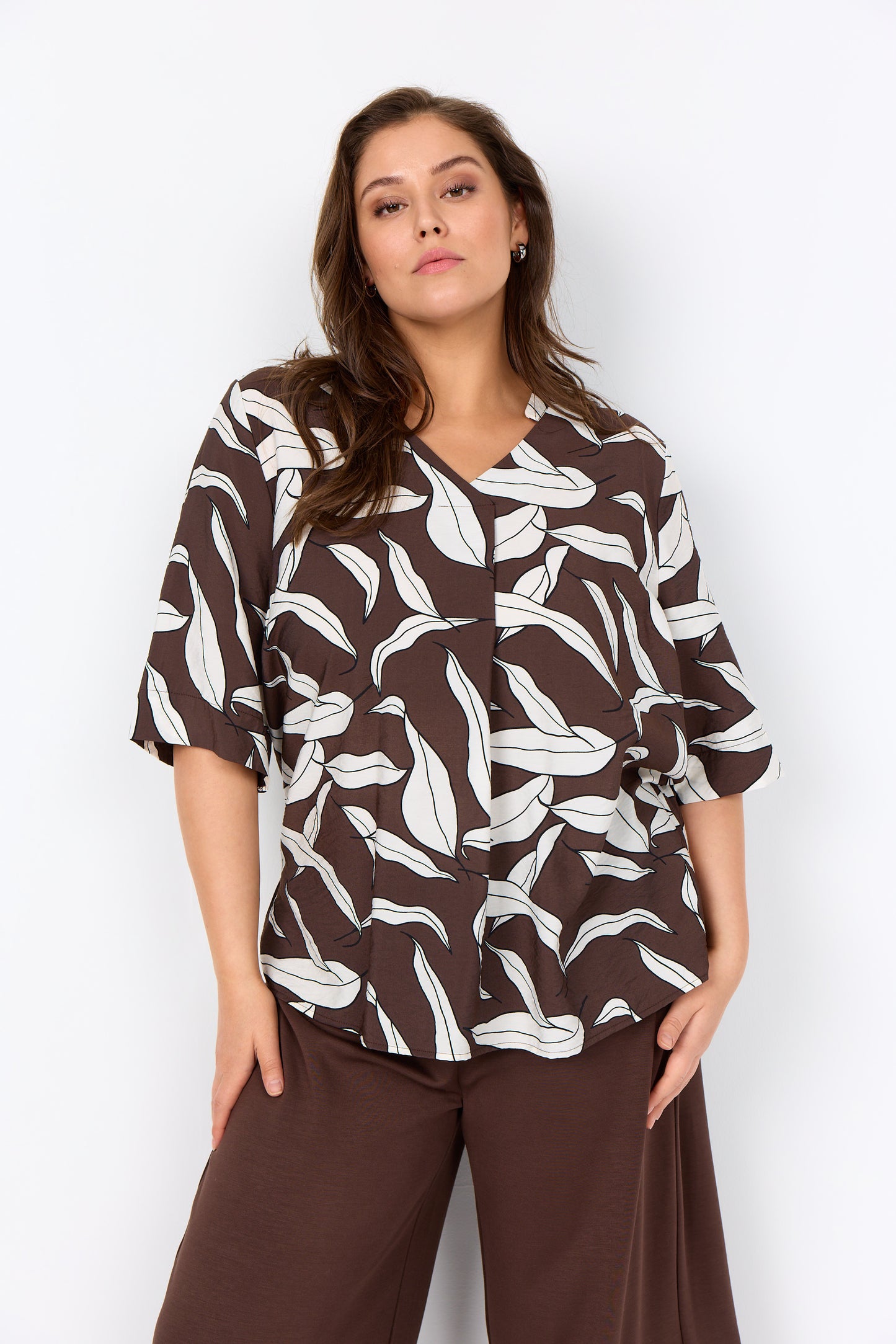 wasabi bluse WA-HERMINA 2 brun kombi