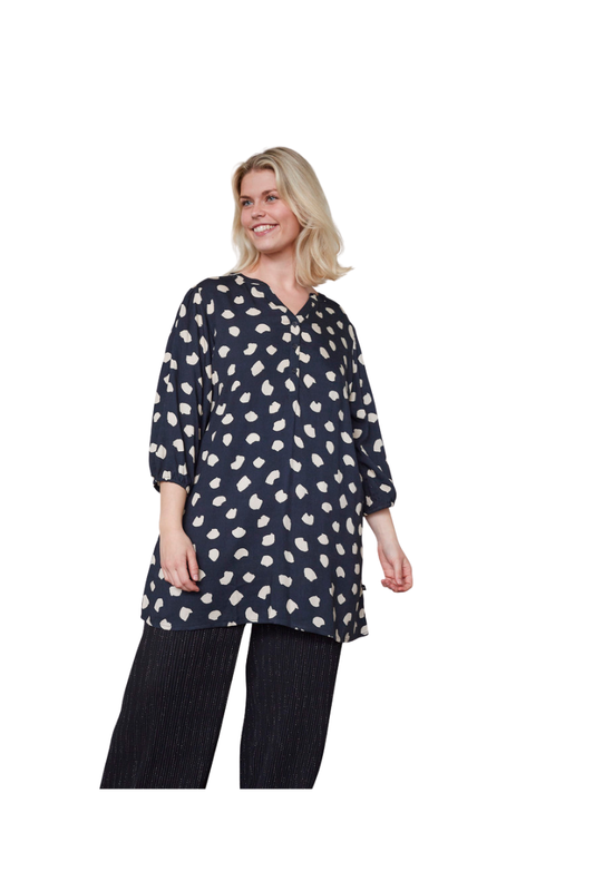 Adia bluse ADRegisse mørkegrå prikket