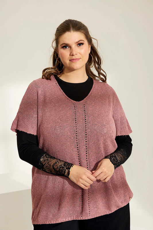 ZHENZI strik bluse Aubrie rosa