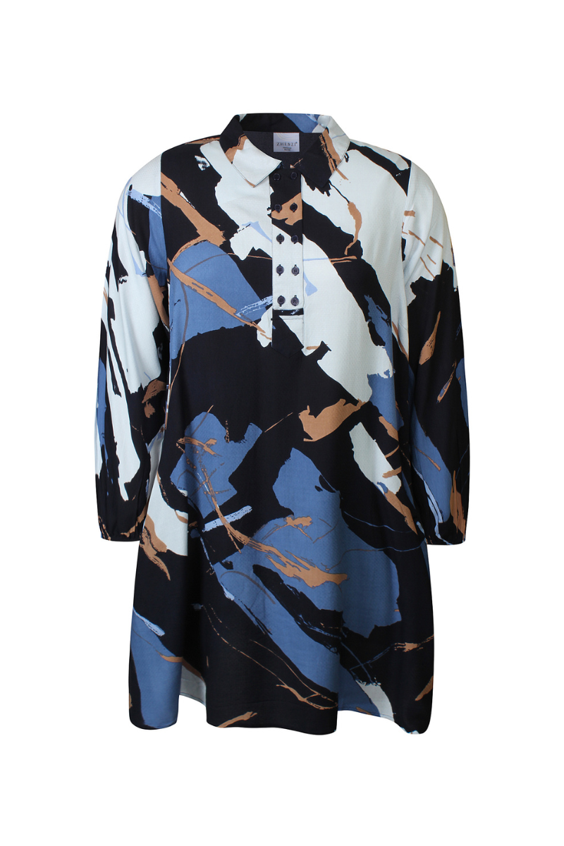 zhenzi kjole zh-anity 1206 blå kombi