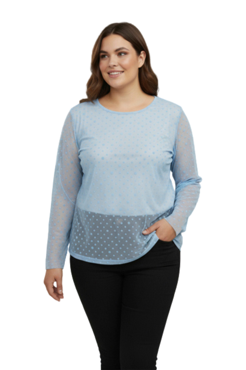 Cassiopeia mesh bluse gitesse blå
