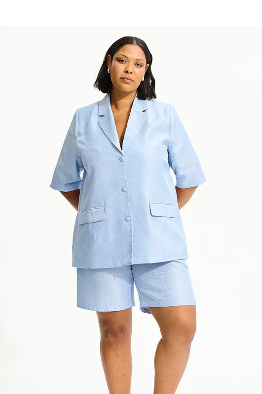 Anyday lyseblå blazer med korteærmer