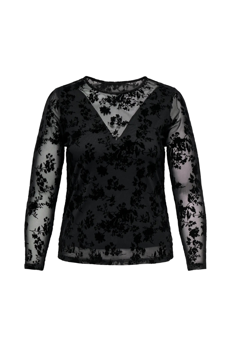 only carmakoma langærmet bluse Carelodie sort