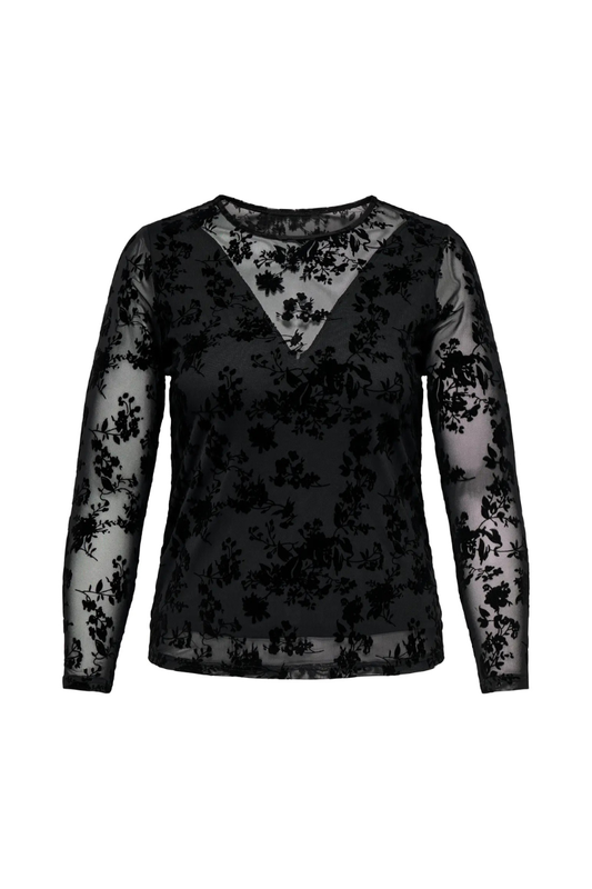 only carmakoma langærmet bluse Carelodie sort