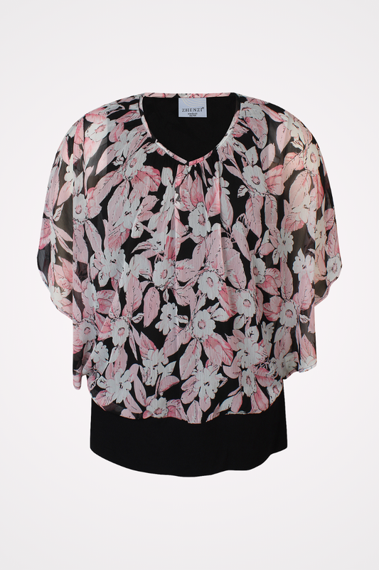 storpige bluse plus size rosa