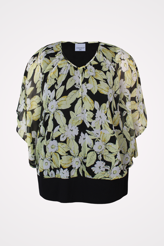 zhenzi bluse plus size gul