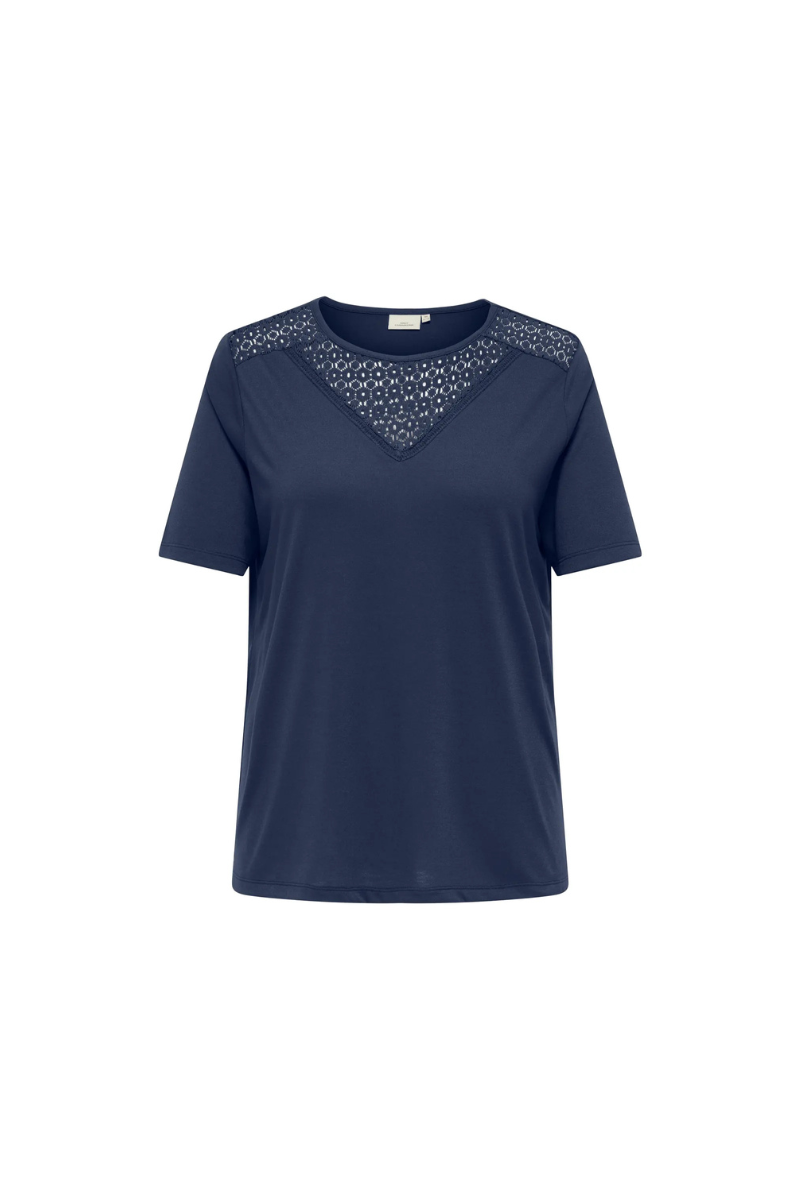 Only Carmakoma tshirt Carjulia blå