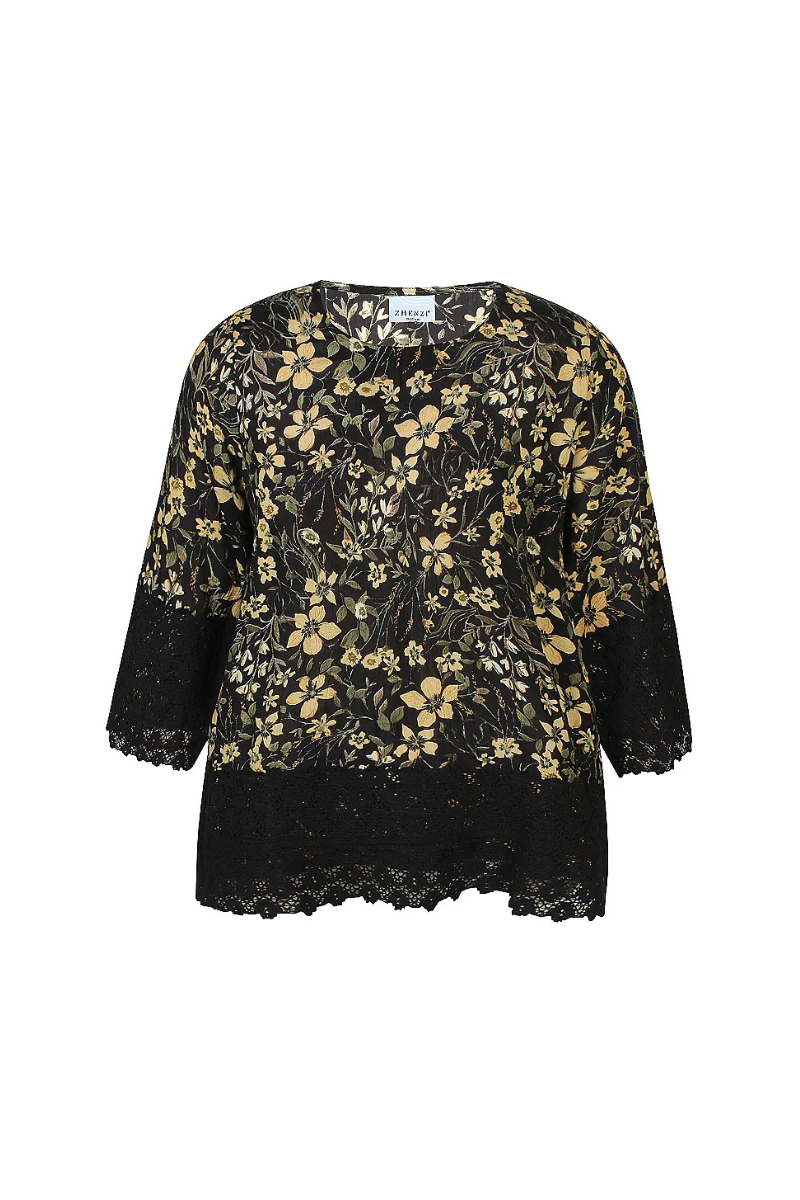 zhenzi bluse Zh-Opha 929 mørk kombi
