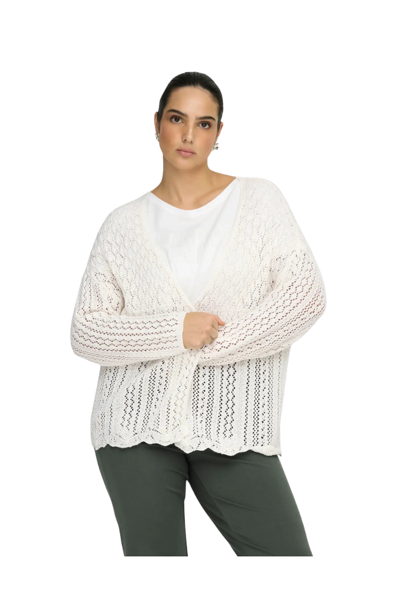 only carmakoma carnola 7/8 life open cardigan knt noos hvid