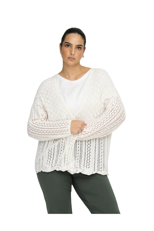 only carmakoma carnola 7/8 life open cardigan knt noos hvid