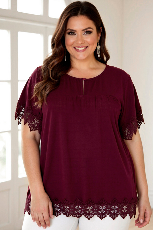 rød blonde bluse