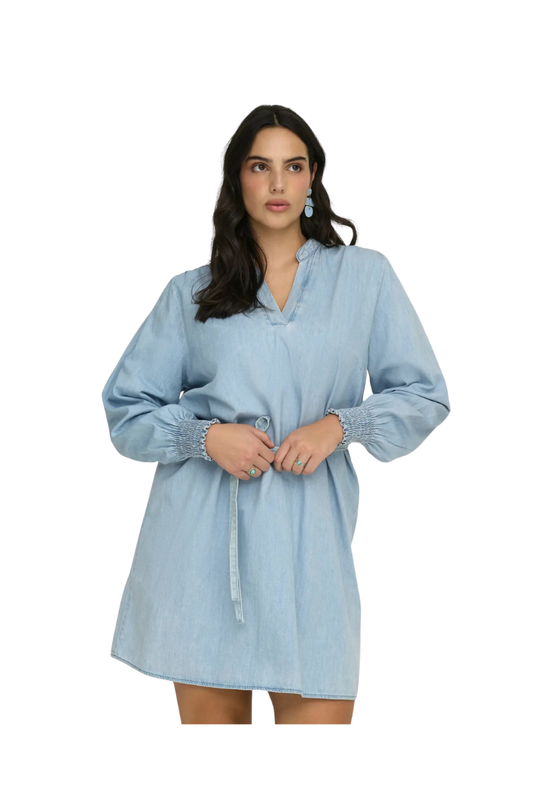 carmakoma kjole carmetta ls abk dnm dress akm blå