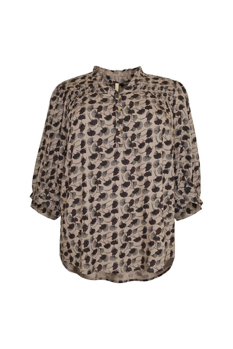 cassiopeia bluse Hillani brun kombi