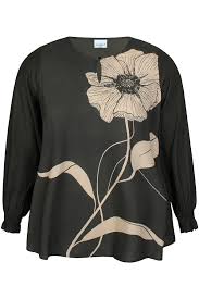 zhenzi bluse army med print