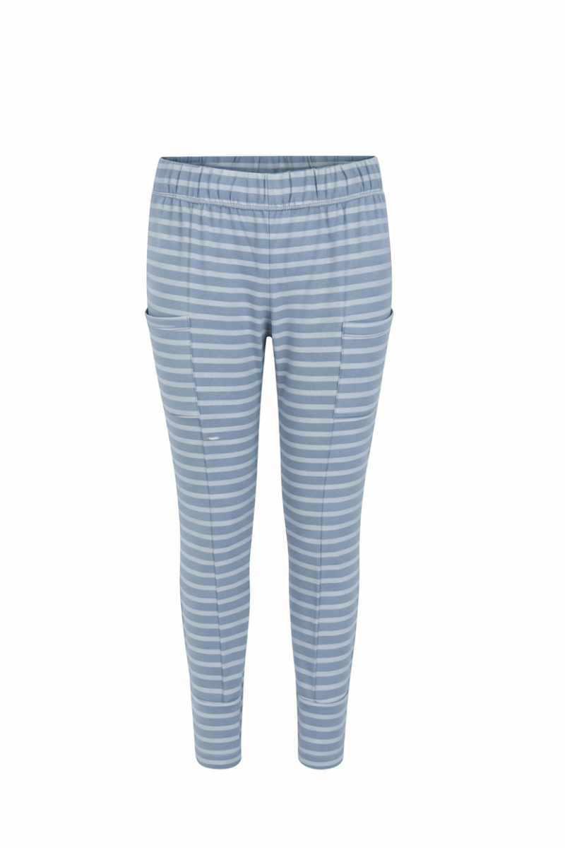 Mapeo leggins med lomme lang støvblå strib