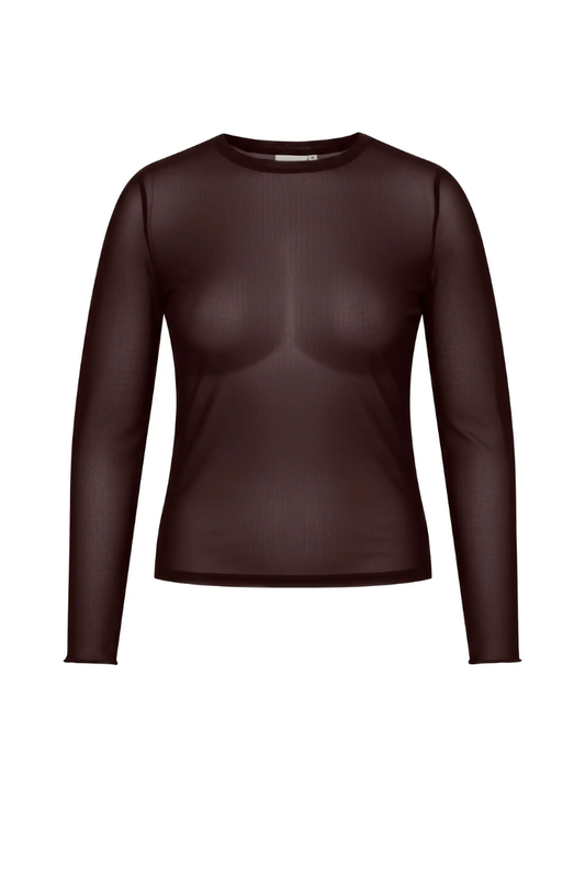 Only Carmakoma mesh bluse CARJUNGLE brun