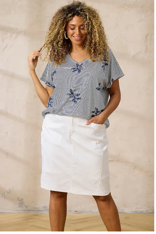 Zhenzi nederdel bengalin med shorts indsyet Boyer hvid