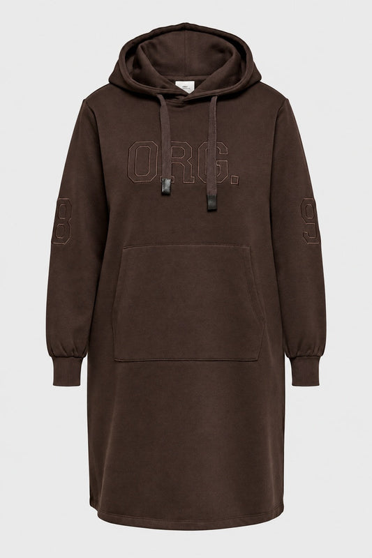 Only Carmakoma sweatkjole med hætte CARSLOW Coffee Bean