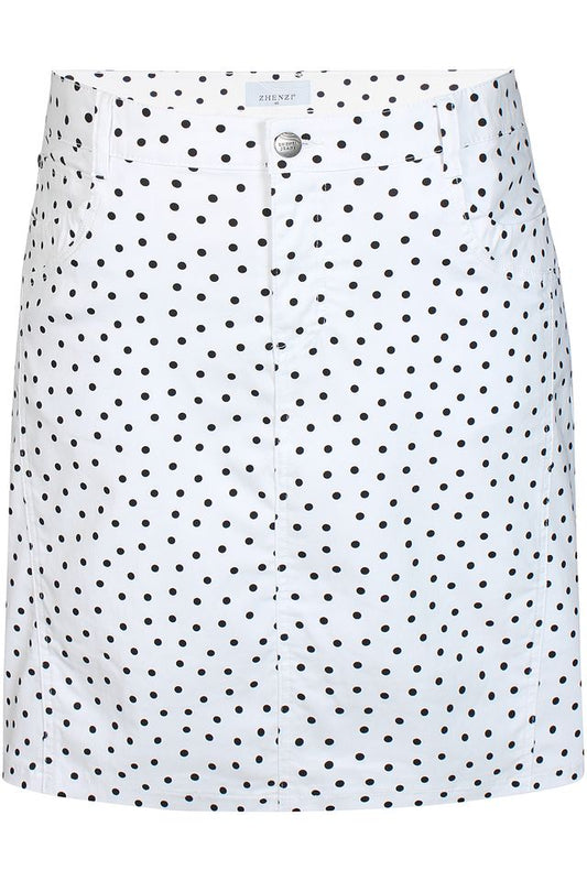 Zhenzi nederdel bengalin med shorts indsyet Boyer prikker hvid/sort