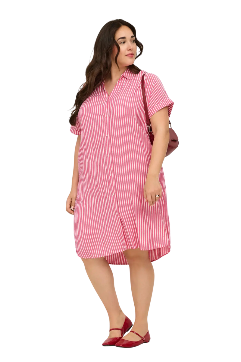 only carmakoma kjole carpenna pink kombi
