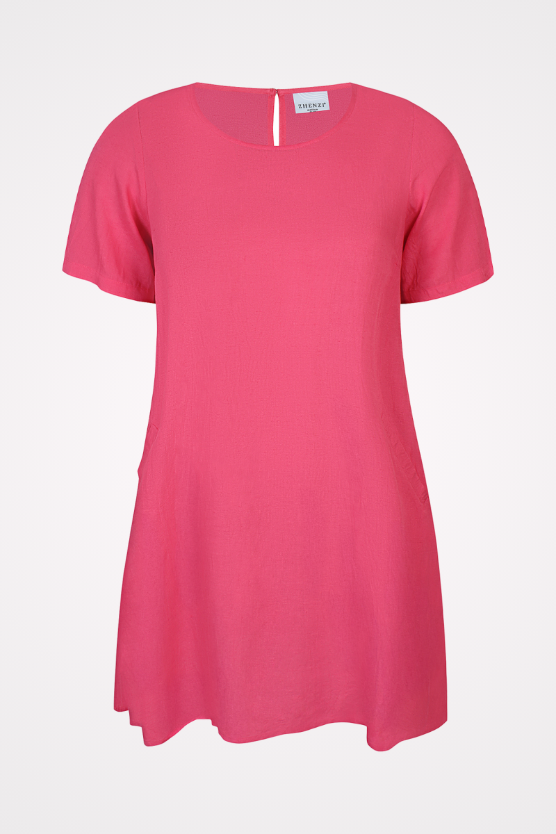plus size kjole pink