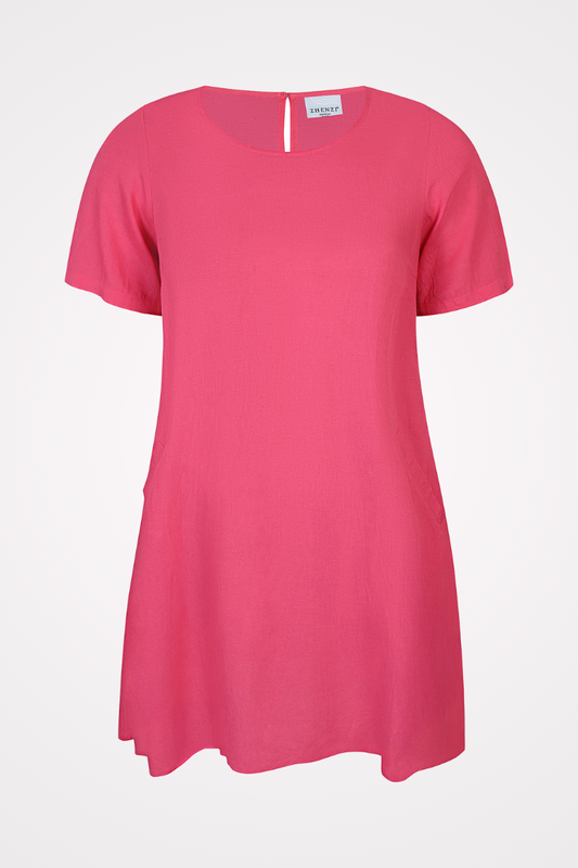 plus size kjole pink