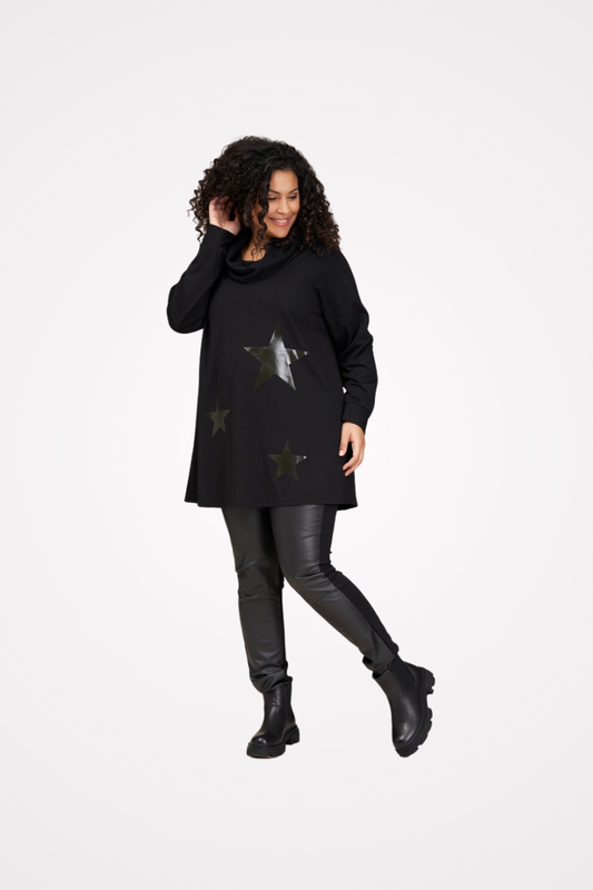 sort læder look leggins