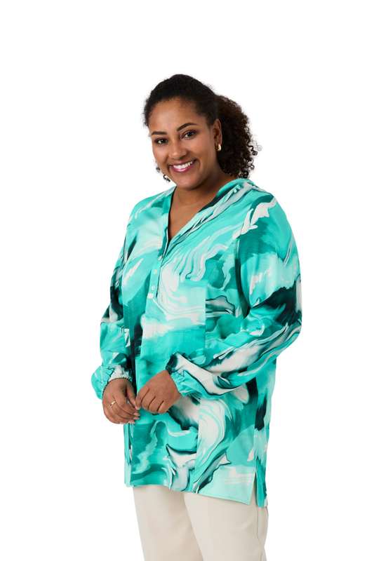 Pont Neuf bluse PNDonita aqua grøn