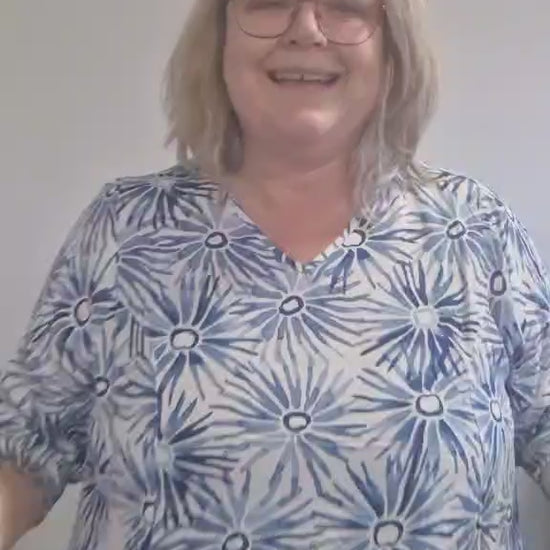 studio kjole SBirgitte hvid/blå kombi