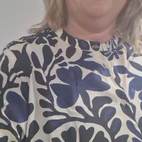 gozzip skjortetunika GAgnes blåt print