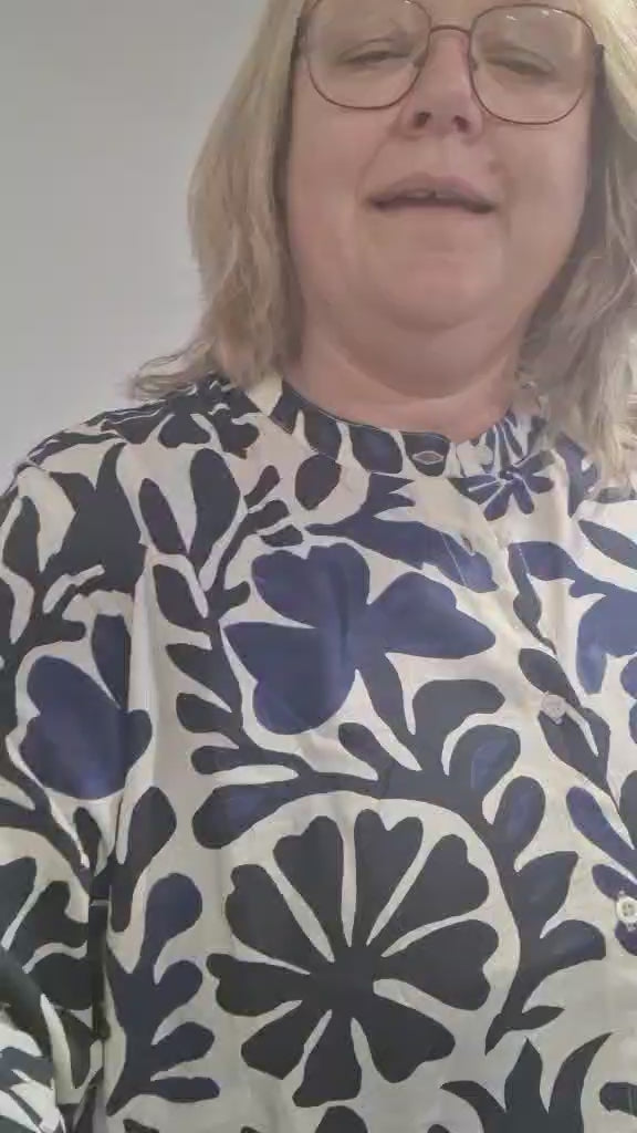 gozzip skjortetunika GAgnes blåt print