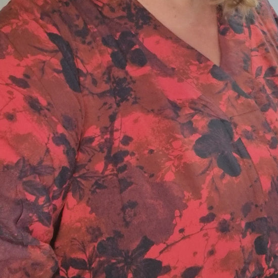 Studio tunika SElma tunic rød-kombi