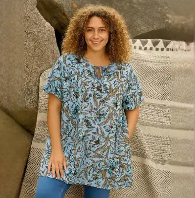 Zhenzi bluse Hayu blå 766