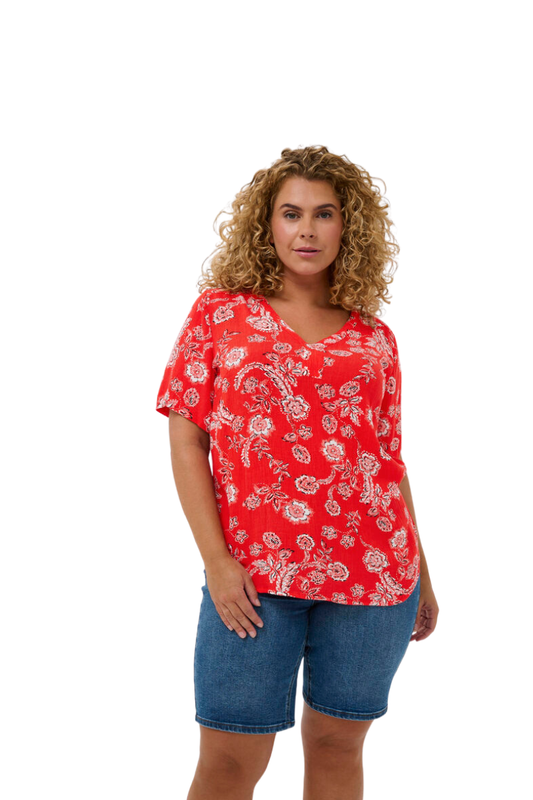 kaffe curve t-shirt KCami rød