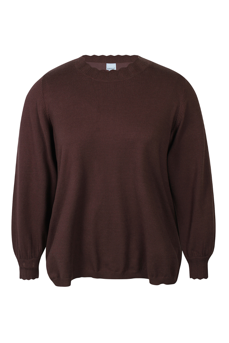 Zhenzi strik bluse Zh-Kogle 1493 brun