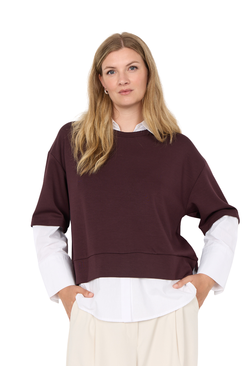 Wasabi sweat shirt bluse WA-SABINA 114 – brun