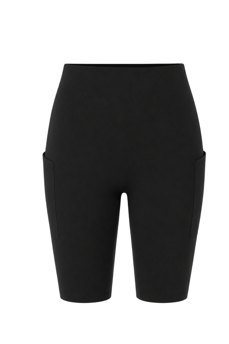 Zhenzi korte shorts leggings med lommer 420 - Sort